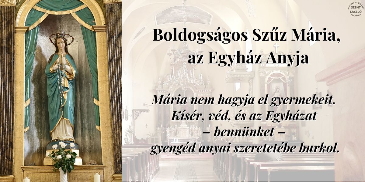 Boldogságos Szűz Mária, az Egyház Anyja 🌹