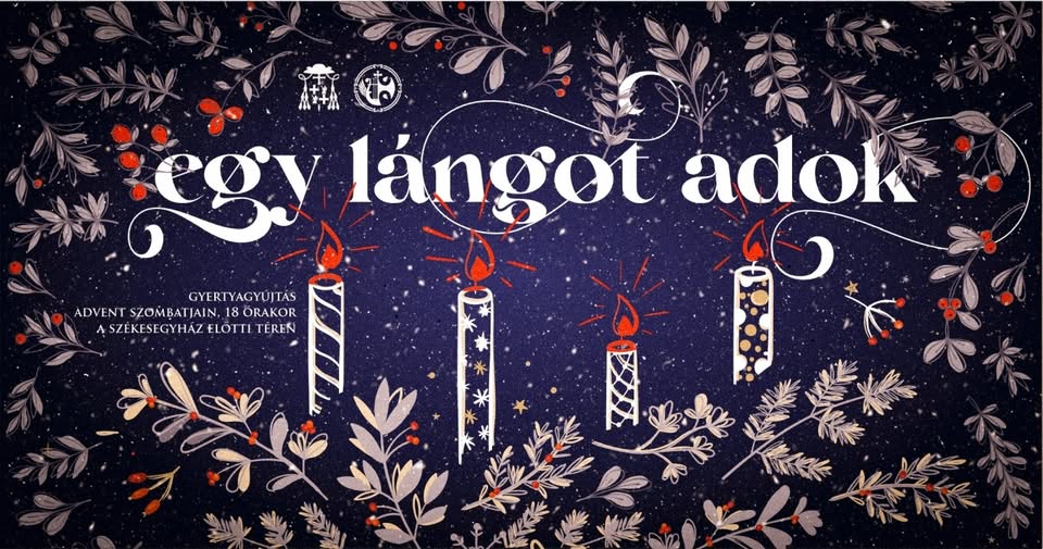 Adventi gyertyagyújtás a székesegyház előtti téren